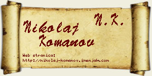 Nikolaj Komanov vizit kartica